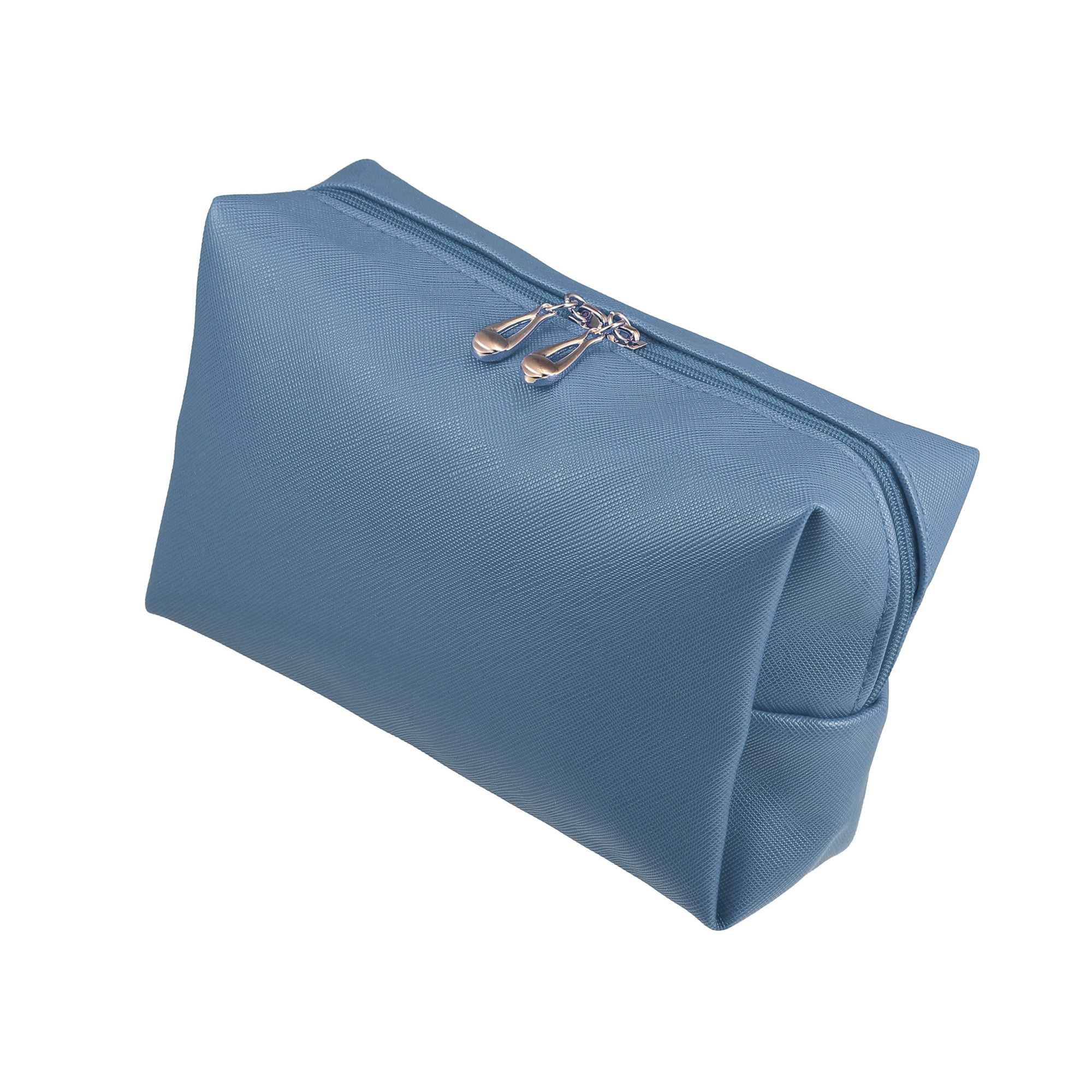 Unique Bargains Floral Makeup Bag Zipper Flower Cosmetic Pouch Blue