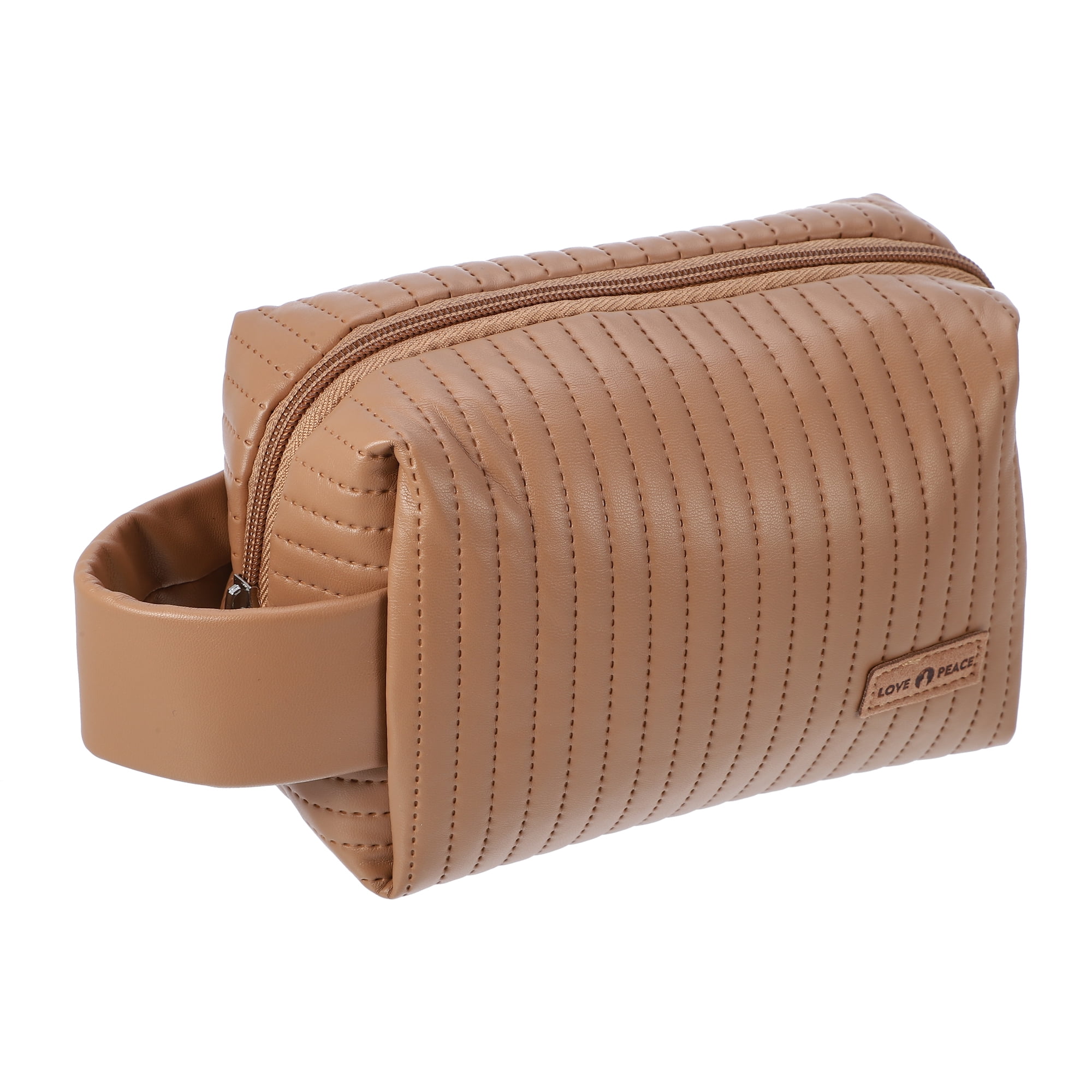 Unique Bargains Floral Makeup Bag Zipper Flower Cosmetic Pouch Brown