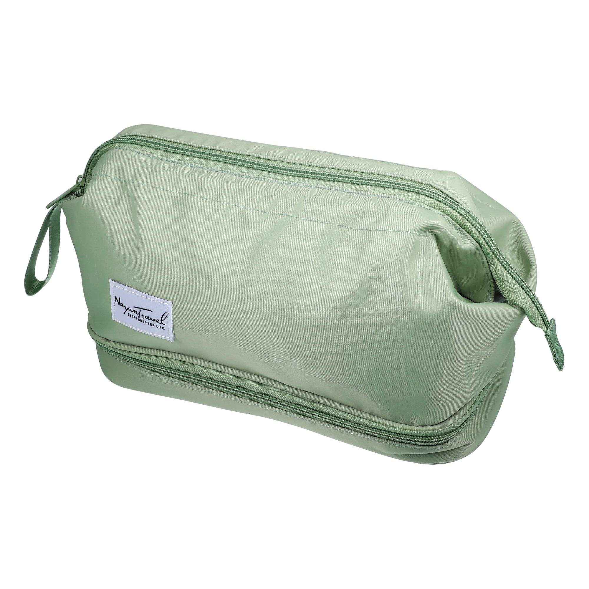 Unique Bargains Floral Makeup Bag Zipper Flower Cosmetic Pouch Green