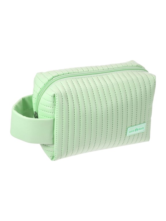Floral Makeup Bag Zipper Flower Cosmetic Pouch Green