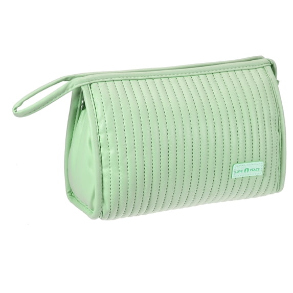 Unique Bargains Floral Makeup Bag Zipper Flower Cosmetic Pouch Light Green