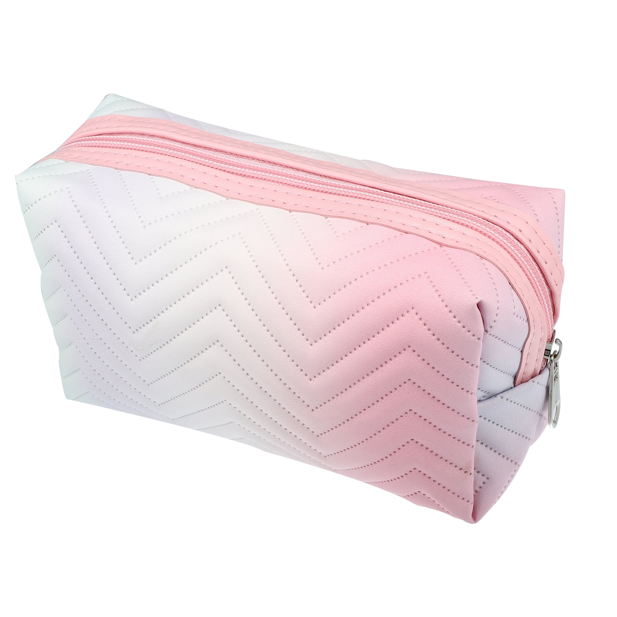 Unique Bargains Floral Makeup Bag Zipper Flower Cosmetic Pouch Pink