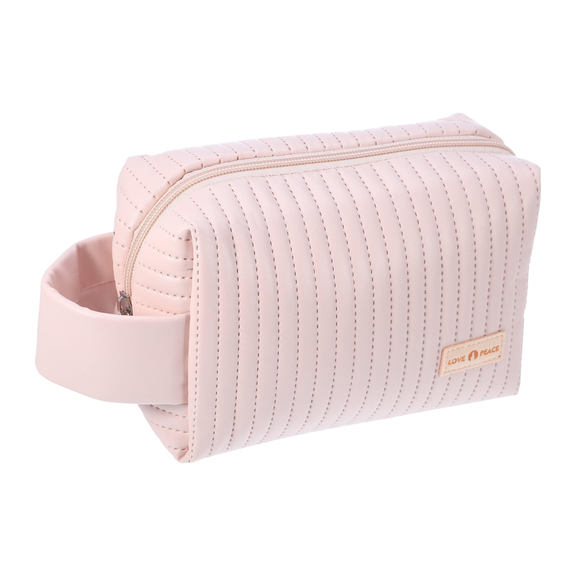 Unique Bargains Floral Makeup Bag Zipper Flower Cosmetic Pouch Pink