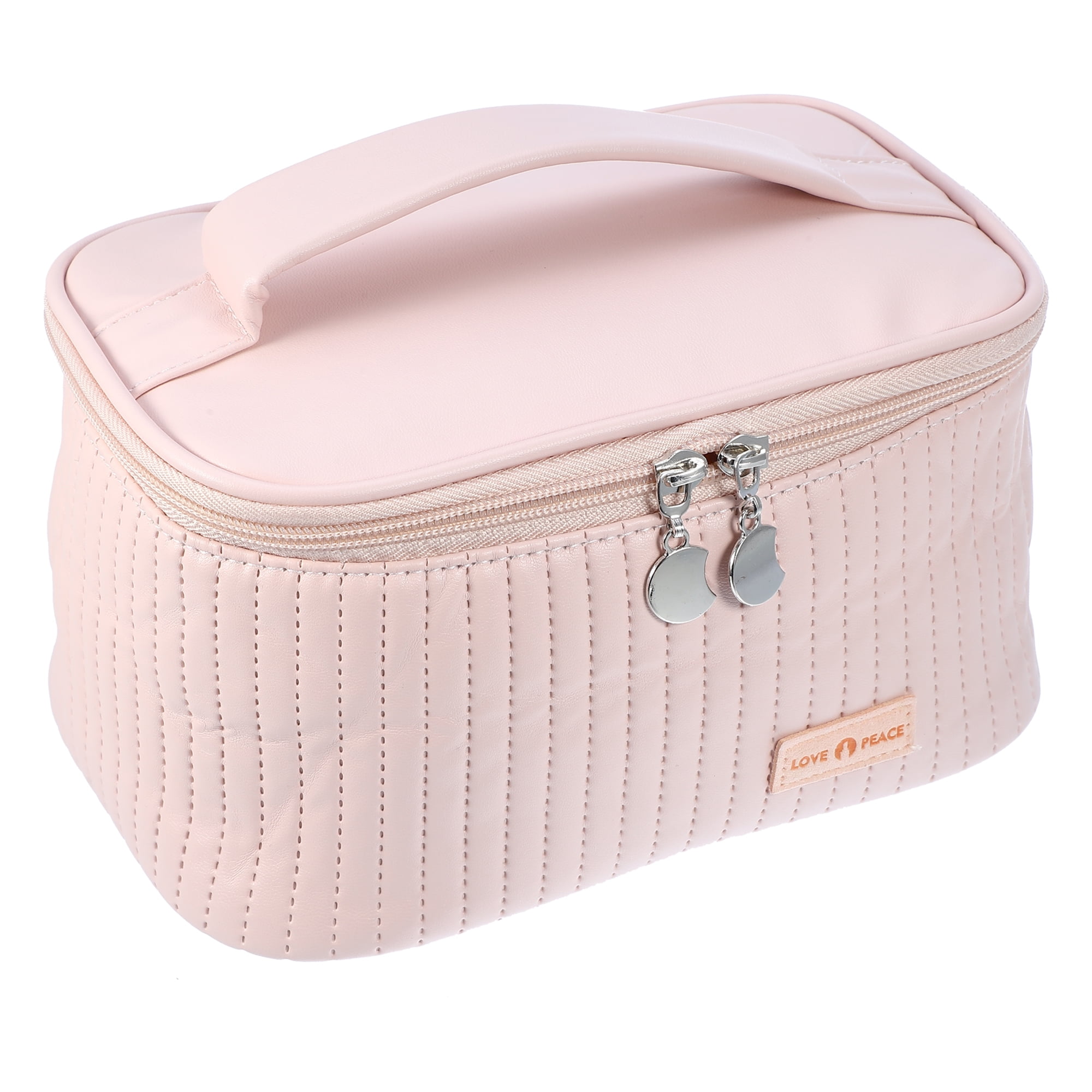 Unique Bargains Floral Makeup Bag Zipper Flower Cosmetic Pouch Pink
