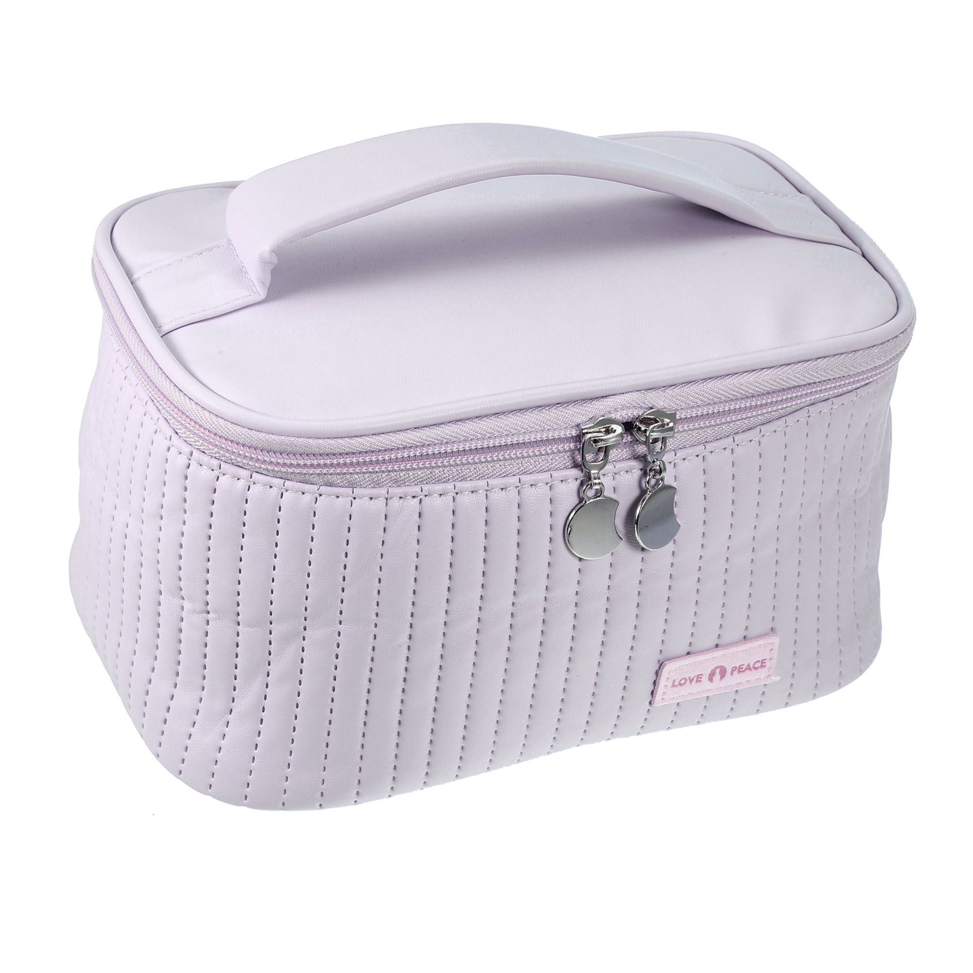 Unique Bargains Floral Makeup Bag Zipper Flower Cosmetic Pouch Purple