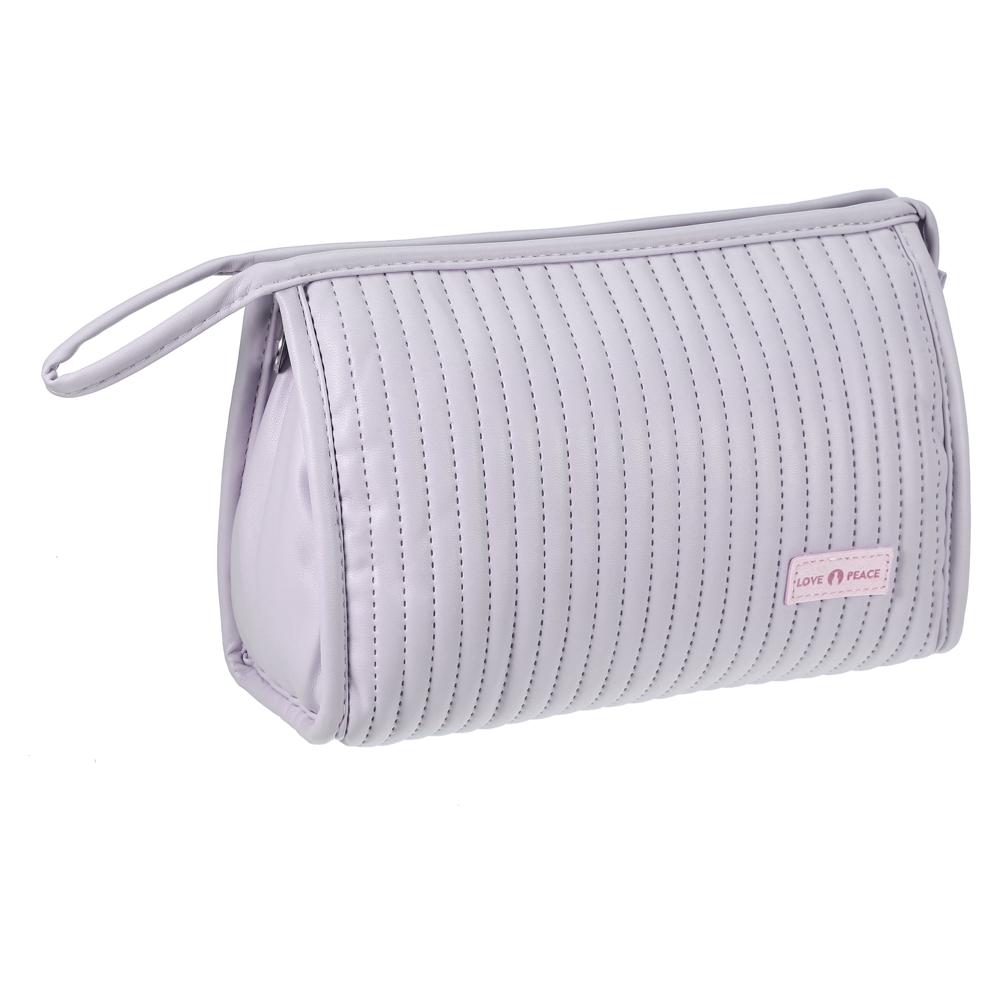 Unique Bargains Floral Makeup Bag Zipper Flower Cosmetic Pouch Purple