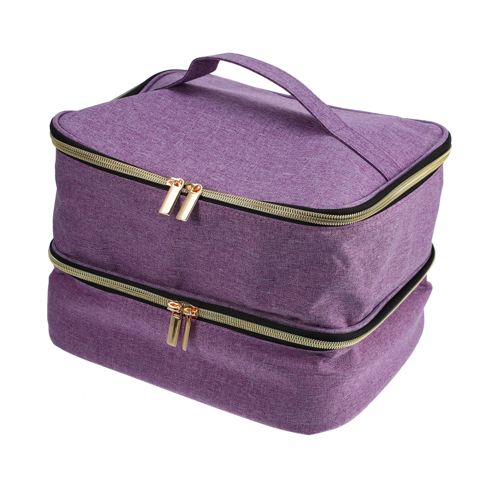 Unique Bargains Floral Makeup Bag Zipper Flower Cosmetic Pouch Purple