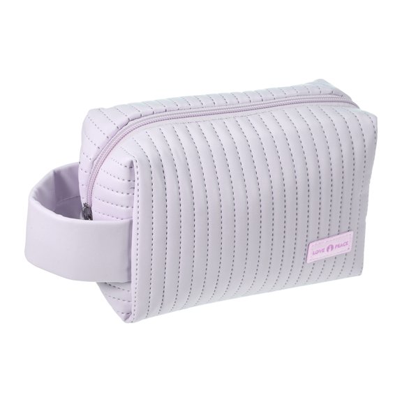 Unique Bargains Floral Makeup Bag Zipper Flower Cosmetic Pouch Purple