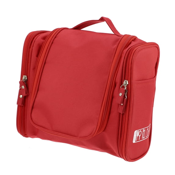 Unique Bargains Floral Makeup Bag Zipper Flower Cosmetic Pouch Red