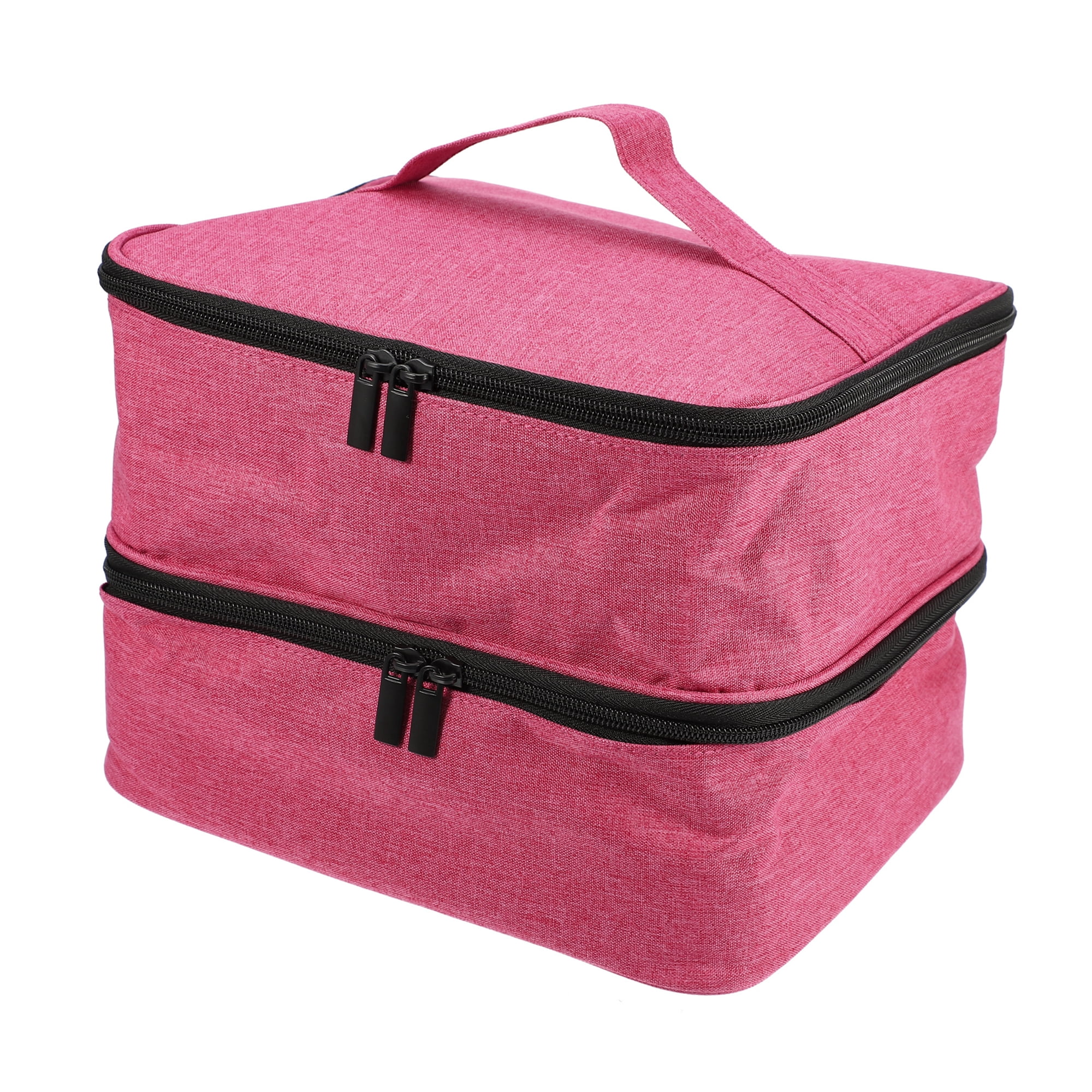 Unique Bargains Floral Makeup Bag Zipper Flower Cosmetic Pouch Rose Red