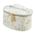 thumbnail image 1 of Unique Bargains Floral Makeup Bag Zipper Flower Cosmetic Pouch White, Gold Tone, 1 of 7