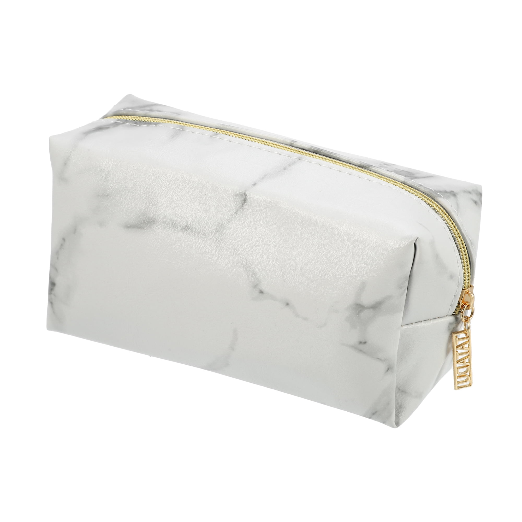 Unique Bargains Floral Makeup Bag Zipper Flower Cosmetic Pouch White, Gray