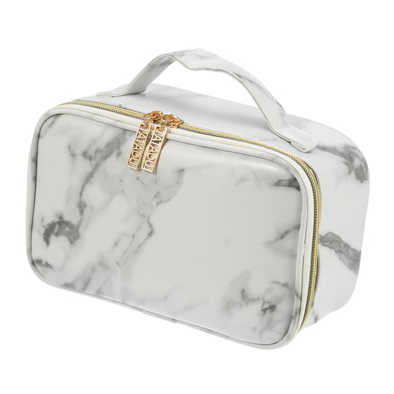 Unique Bargains Floral Makeup Bag Zipper Flower Cosmetic Pouch White, Gray