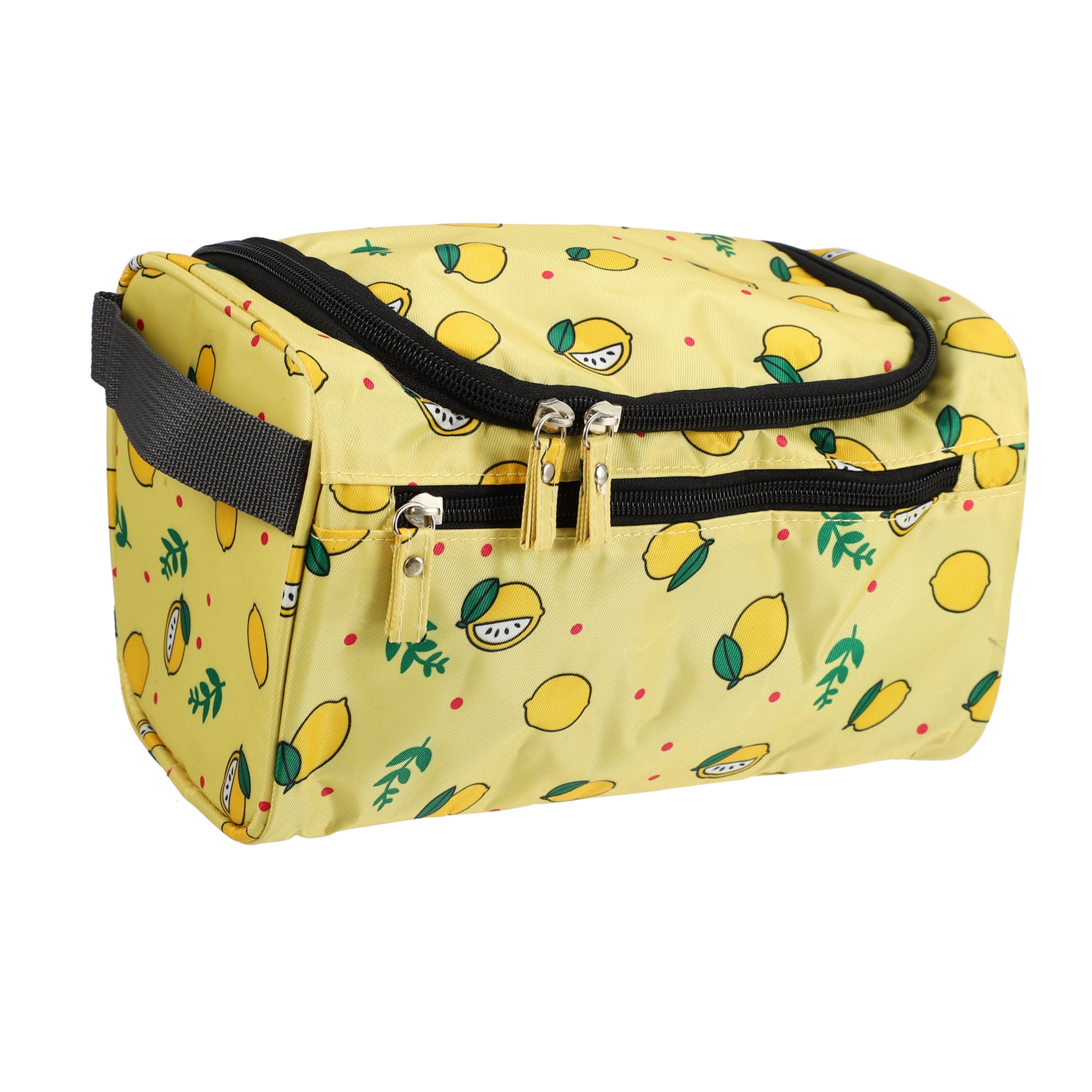 Unique Bargains Floral Makeup Bag Zipper Flower Cosmetic Pouch Yellow