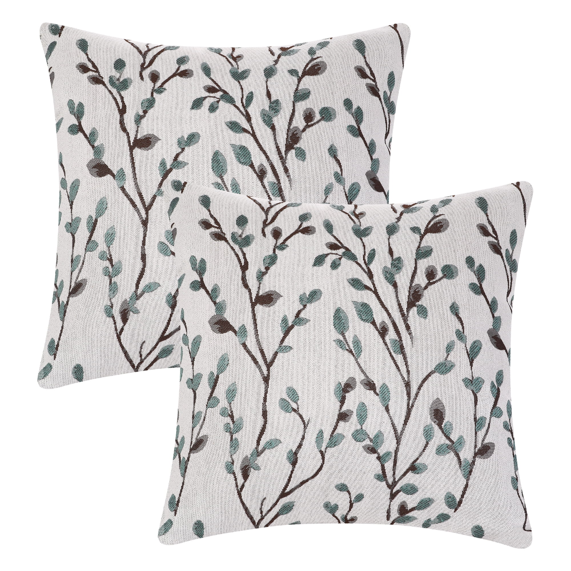 Unique Bargains Floral Pattern Decoration Throw Pillow Cover 2 Pcs Blue Flower 20" x 20"
