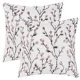 thumbnail image 1 of Unique Bargains Floral Pattern Decoration Throw Pillow Cover 2 Pcs Pink Flower 18" x 18", 1 of 6