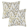 thumbnail image 1 of Unique Bargains Floral Pattern Decoration Throw Pillow Cover 2 Pcs Yellow Flower 20" x 20", 1 of 6
