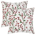 thumbnail image 1 of Unique Bargains Floral Pattern Decoration Throw Pillow Cover 2pcs Red Flower 18" x 18", 1 of 6