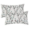 thumbnail image 1 of Unique Bargains Floral Pattern Decoration Throw Pillow Cover Blue Flower 12" x 20", 1 of 6