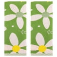 thumbnail image 1 of Unique Bargains Floral Pattern Pure Cotton Soft Absorbent Decorative Green 2-Pieces, 1 of 4