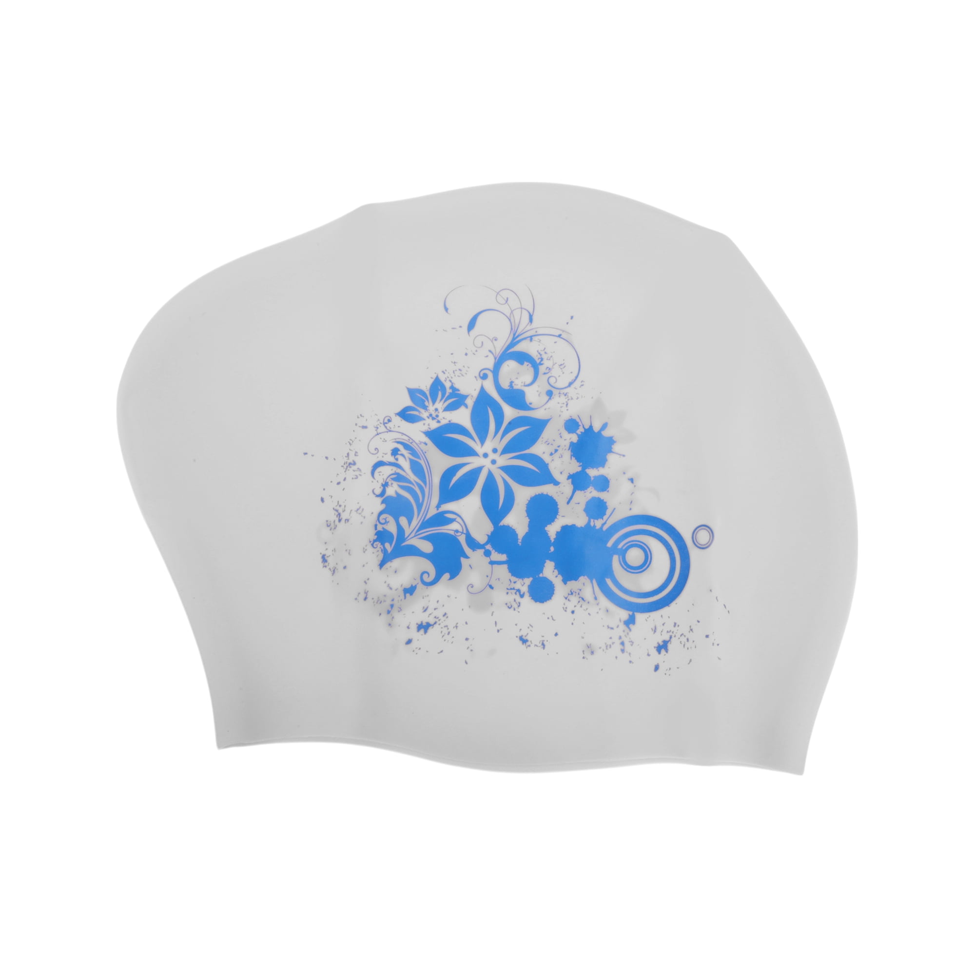 Unique Bargains Floral Pattern Swim Cap 1Pc Gray