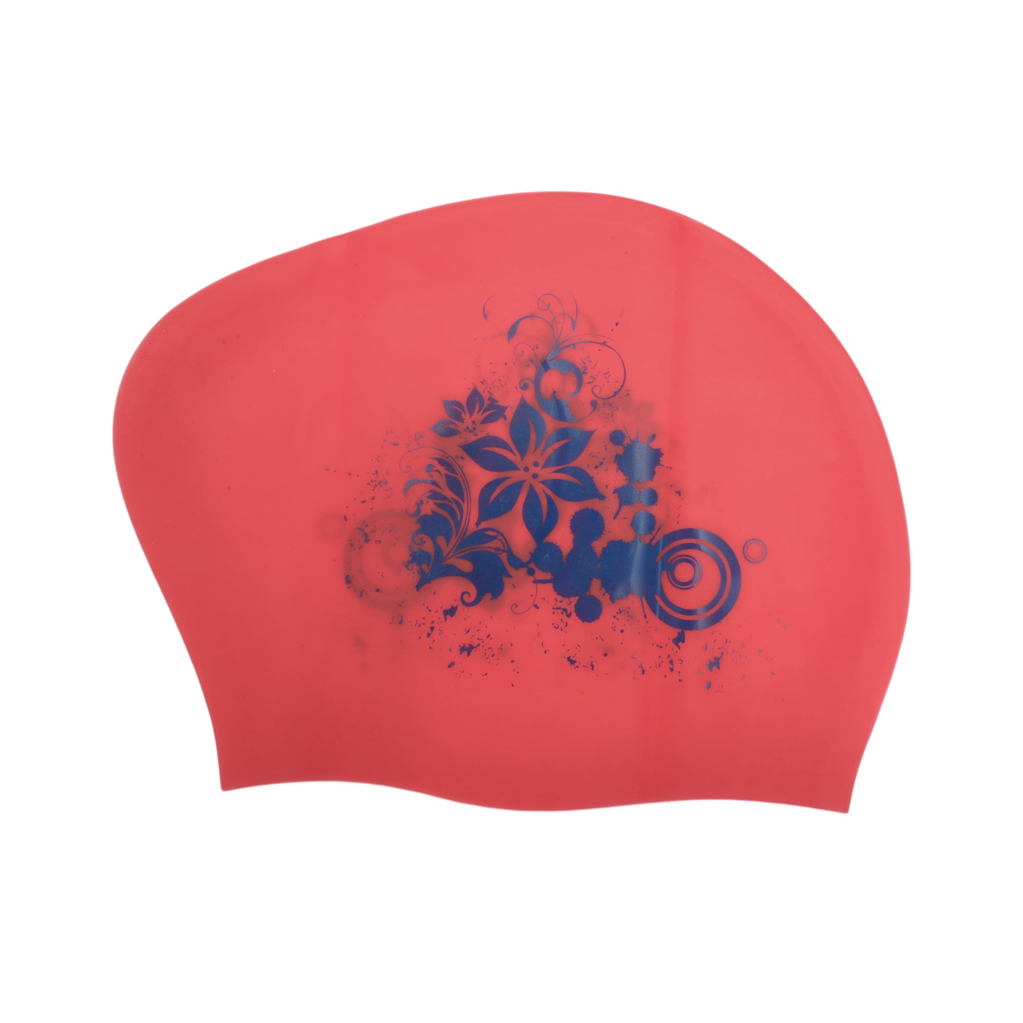 Unique Bargains Floral Pattern Swim Cap 1Pc Red