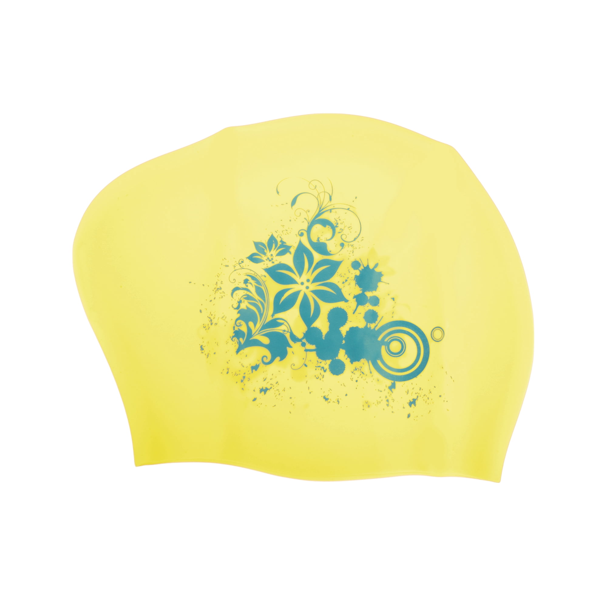 Unique Bargains Floral Pattern Swim Cap 1Pc Yellow