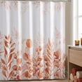 thumbnail image 1 of Unique Bargains Floral Print Sets, Waterproof Bath Curtain Brown 71"W x 71"L, 1 of 6