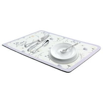 Unique Bargains Floral Quick Dry Dish Drying Mats for Kitchen Purple 15.7*11.8 inch