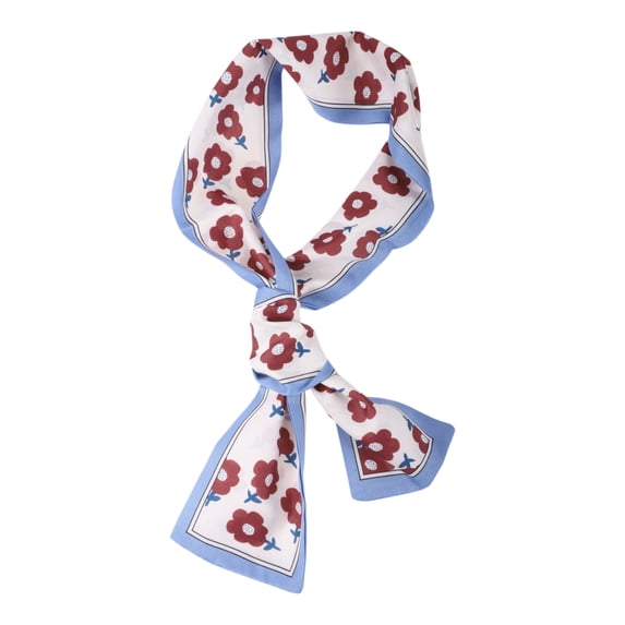 Unique Bargains Floral Satin Headband for Women 1 Pc Blue Red White