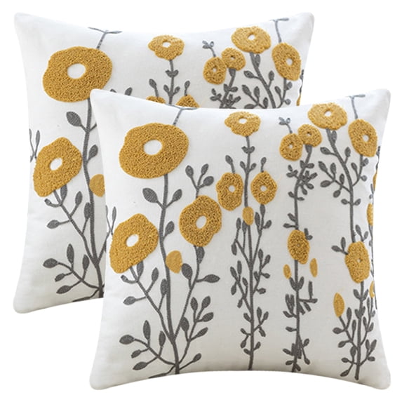 Unique Bargains Floral Throw Pillow Covers Pack of 2 Flower Pattern 3 18" x 18"