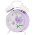 thumbnail image 1 of Unique Bargains Floral Vintage Metal Alarm Clock Purple 4.6"L x 2.2"W x 6.6"H, 1 of 5