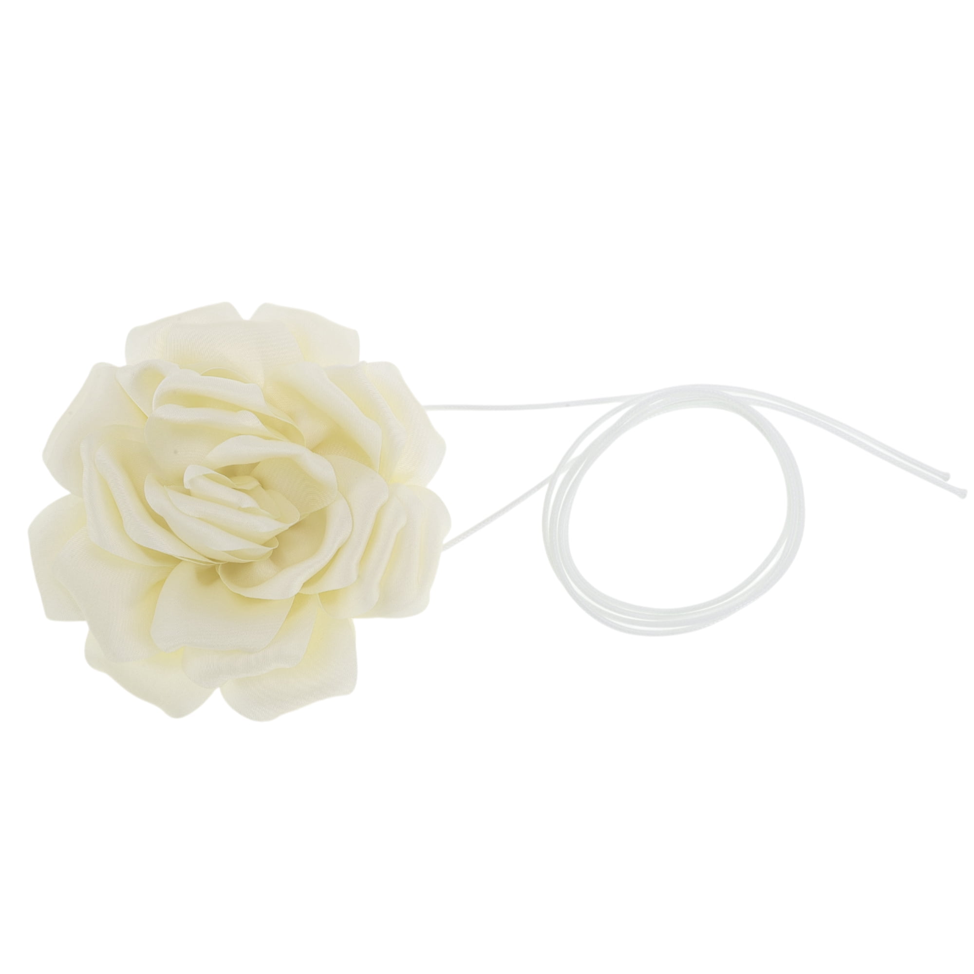 Unique Bargains Flower Adjustable Choker Necklace for Women Beige