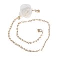 thumbnail image 1 of Unique Bargains Flower Adjustable Waist Belt with Adjustable Clasp Design Gold Tone, White, 1 of 6