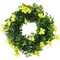 thumbnail image 1 of Unique Bargains Flower Artificial Wreath Front Door Decorations Eucalyptus Wreaths Yellow, 1 of 7