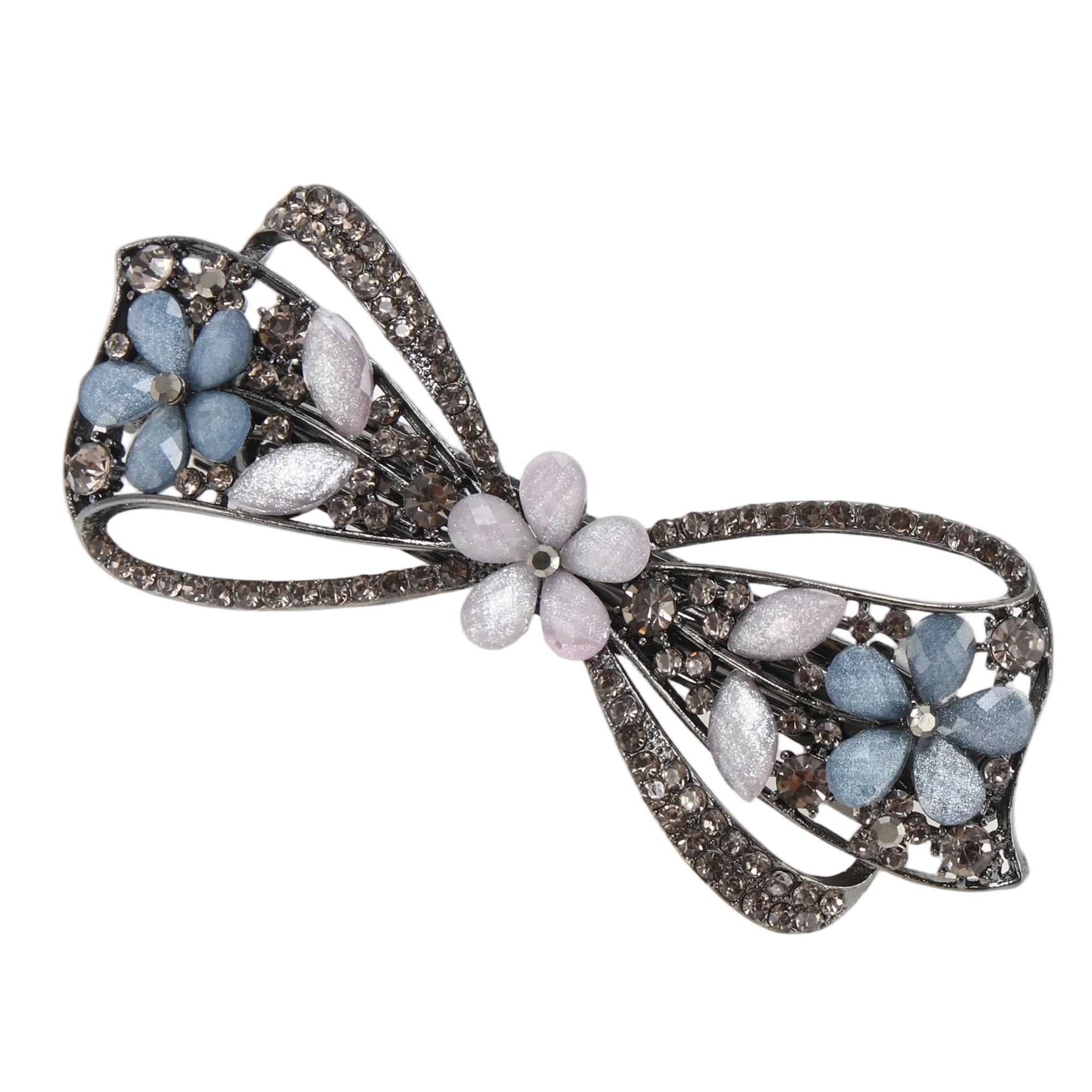 Unique Bargains Flower Bow Hair Barrettes 1 Pc Hairstyles Gray, Pink