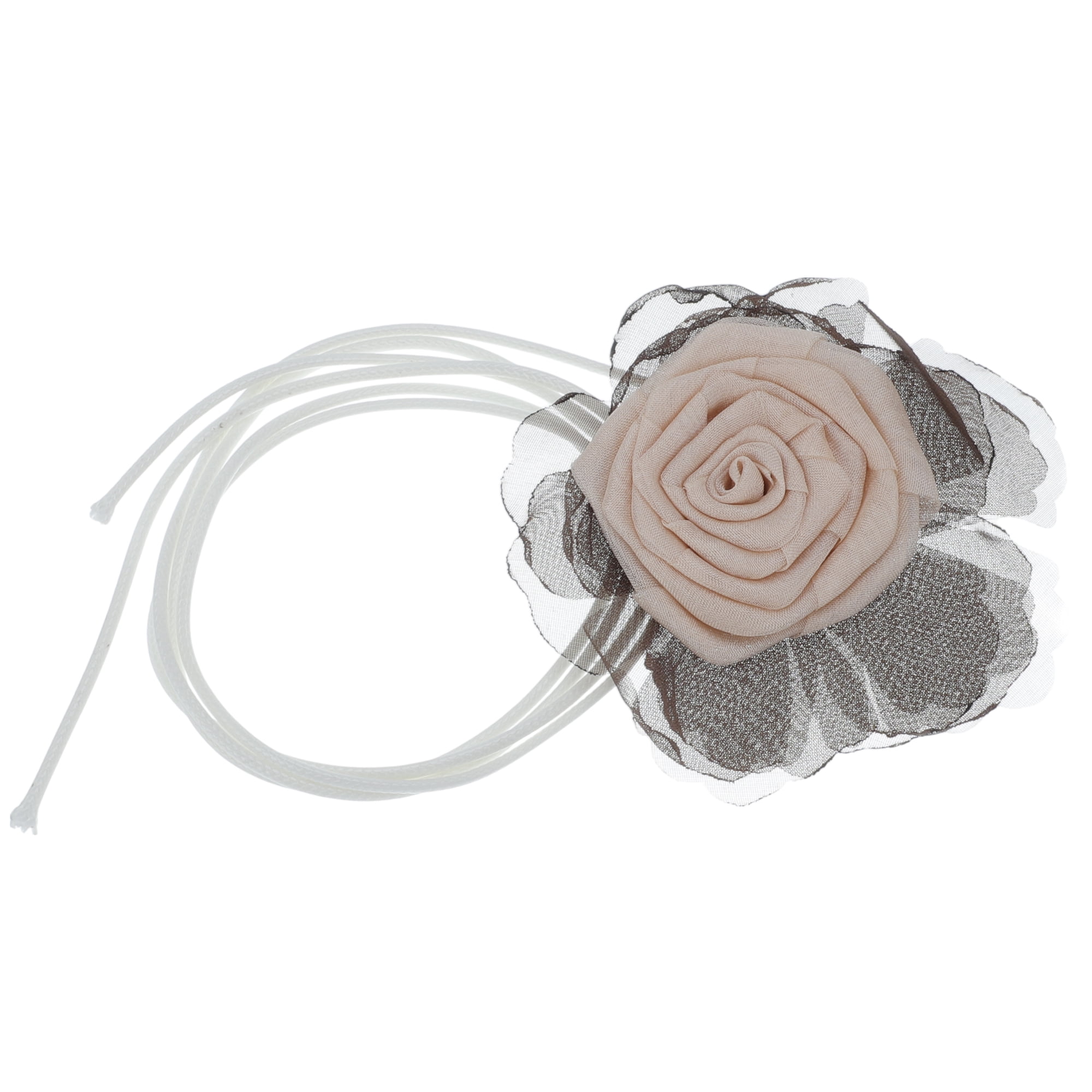 Unique Bargains Flower Choker Necklace 1Pc Apricot Gray