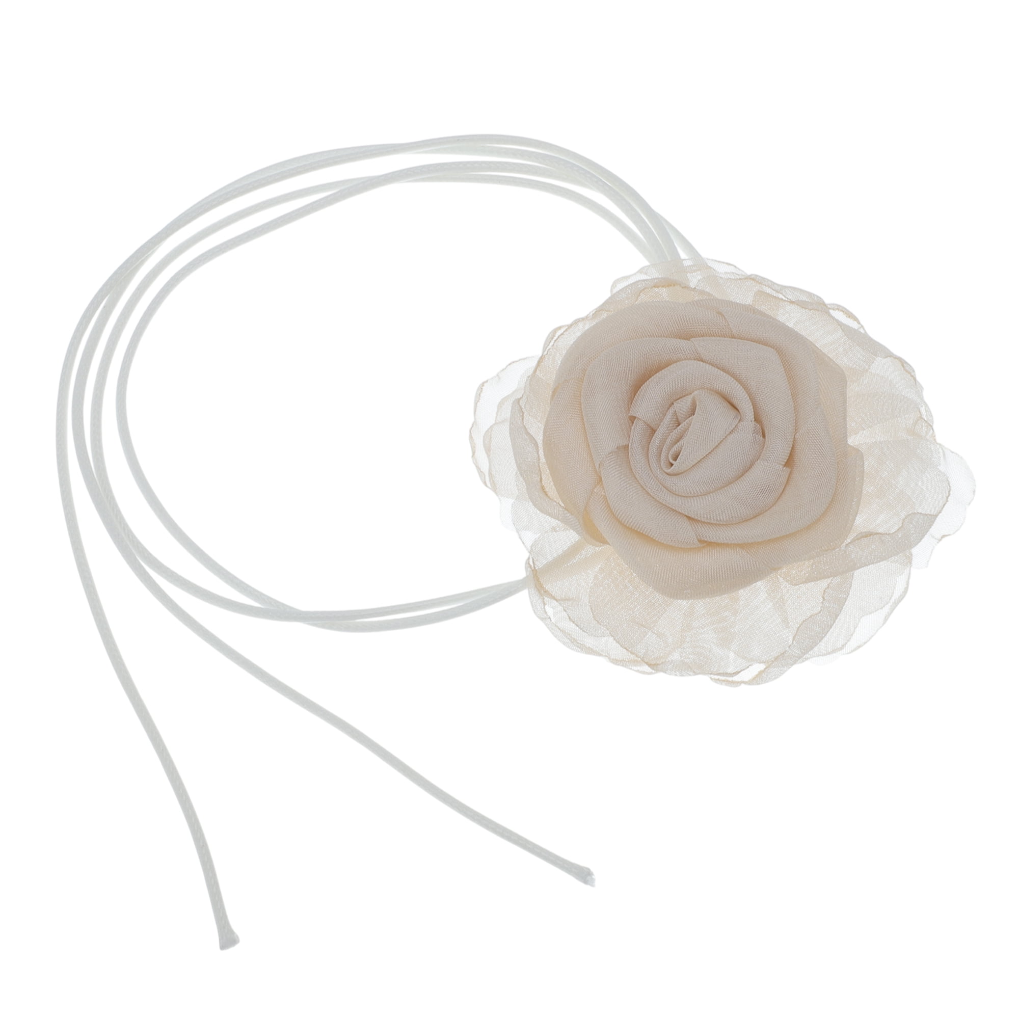 Unique Bargains Flower Choker Necklace 1Pc Apricot
