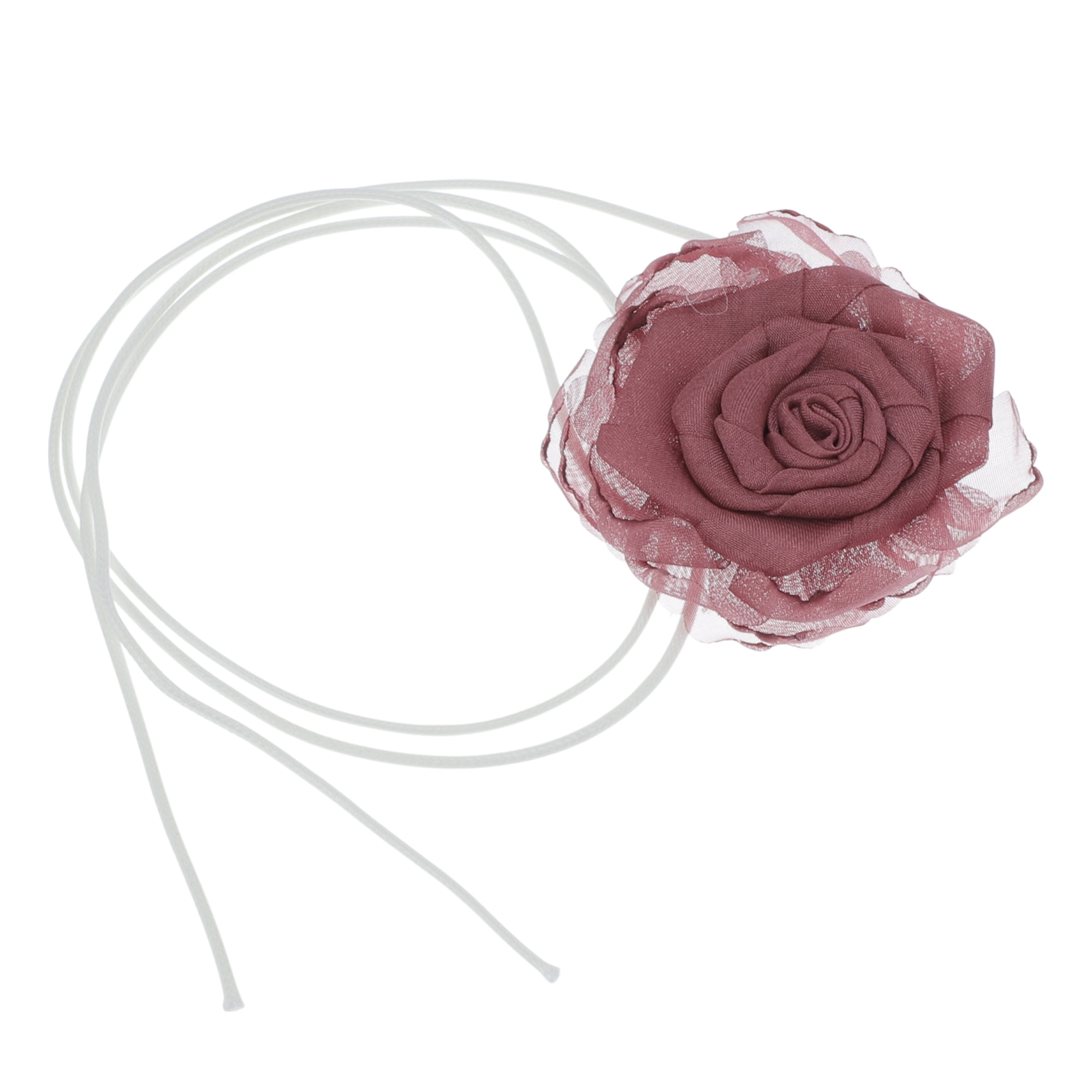 Unique Bargains Flower Choker Necklace 1Pc Rose Pink