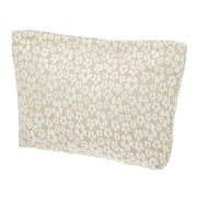 Unique Bargains Flower Cosmetic Bags Canvas Large Capacity Makeup Pouch Lipsticks Beige
