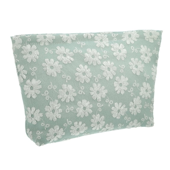 Unique Bargains Flower Cosmetic Bags Zipper Floral Makeup Bags Women's Makeup Bag Suitable for Coin Lipsticks Green