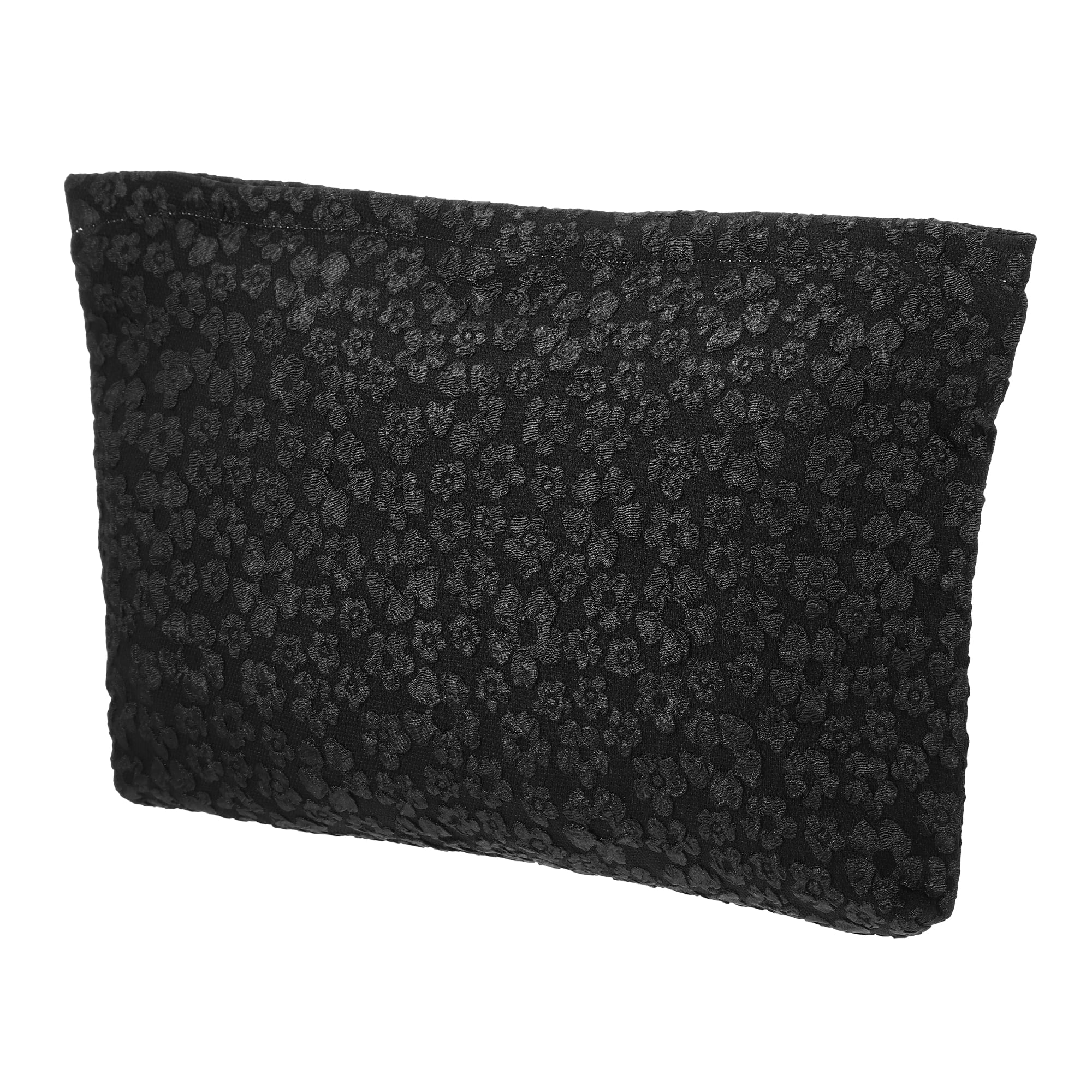 Unique Bargains Flower Cosmetic Bags Zipper Large Capacity Makeup Pouch Lipsticks Black
