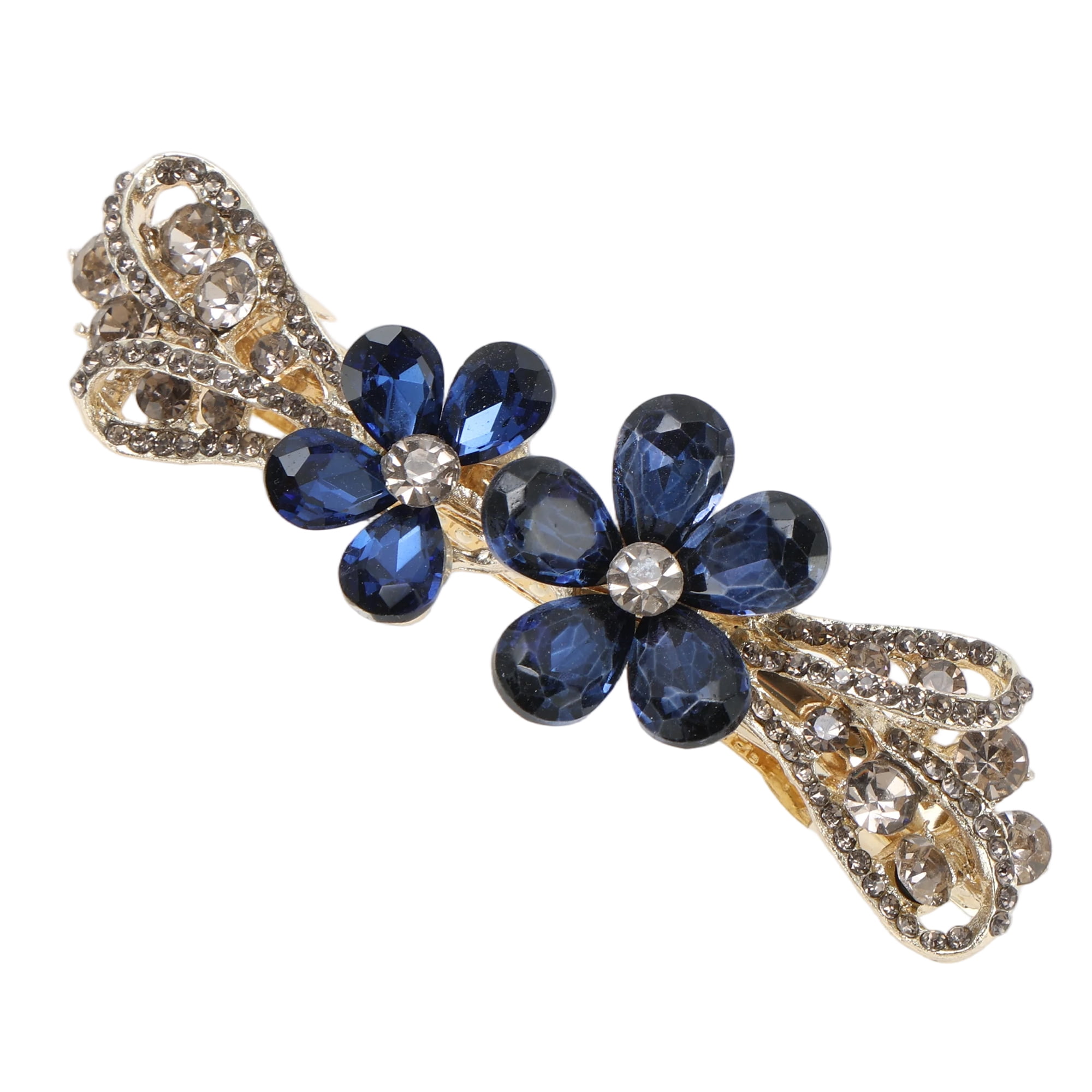Unique Bargains Flower Hair Barrettes 1 Pc Special Occasions Blue