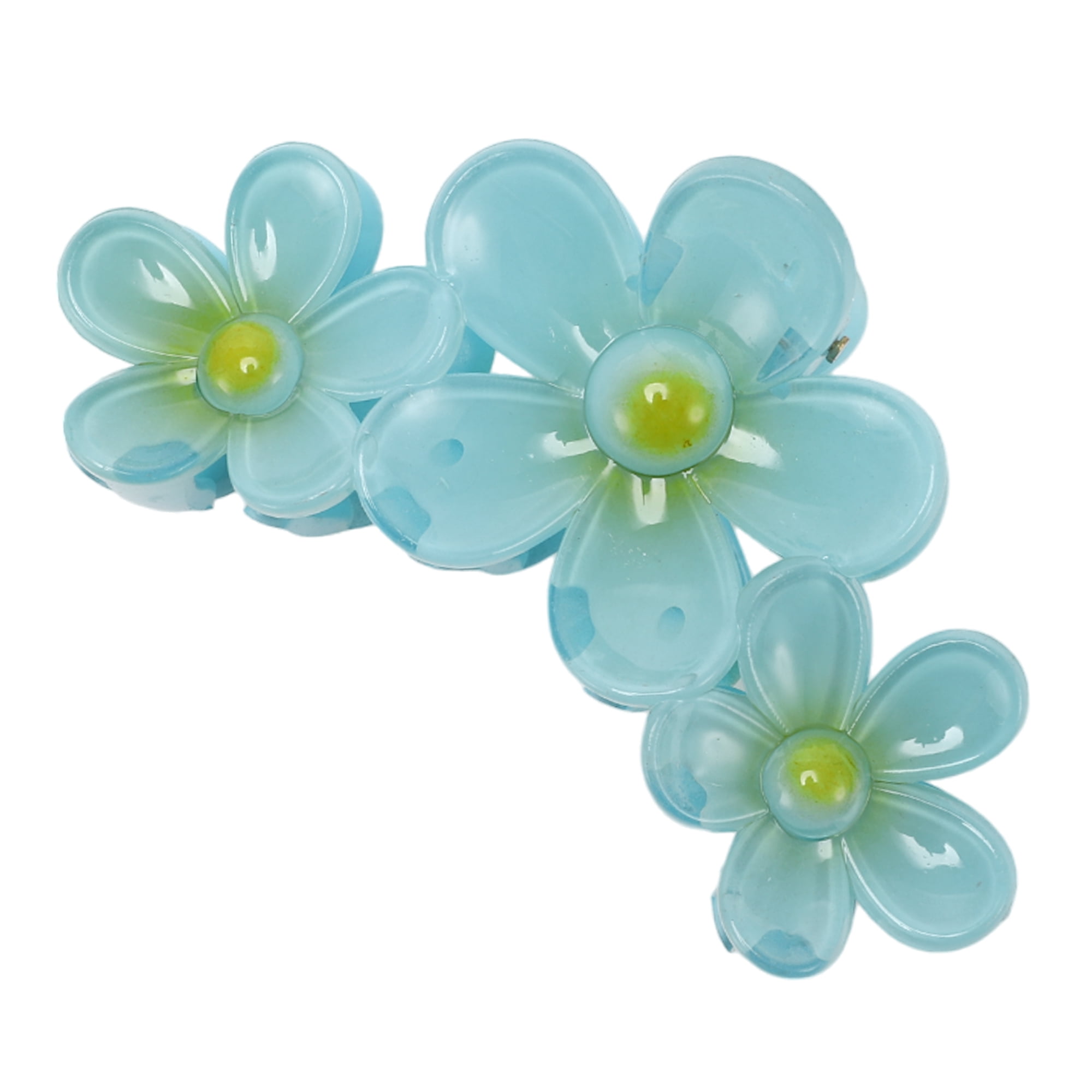 Unique Bargains Flower Hairdo Clip 1 Piece 4.33" x 2.56" x 1.89" Blue