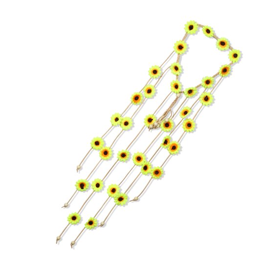 Unique Bargains Flower Headband Summer Sunflower Bouquet Headband Bohemian Style for Women Yellow