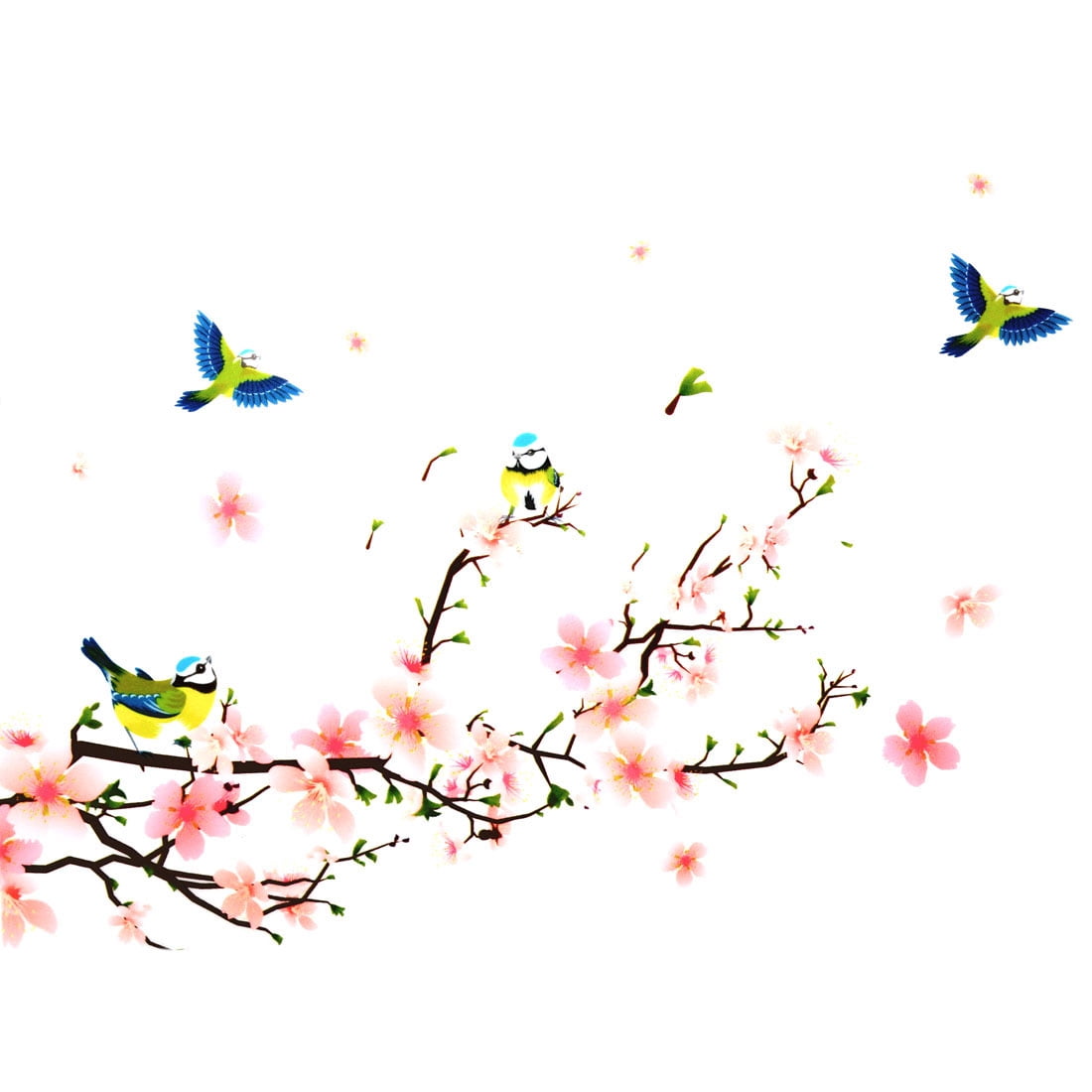Unique Bargains Flower Household Transfer Film Wall Sticker 27.6" x 19.7" Multicolor