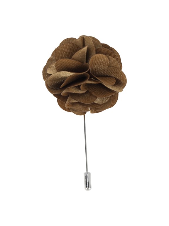 Flower Lapel Pin 1 Pc Dark Coffee Color