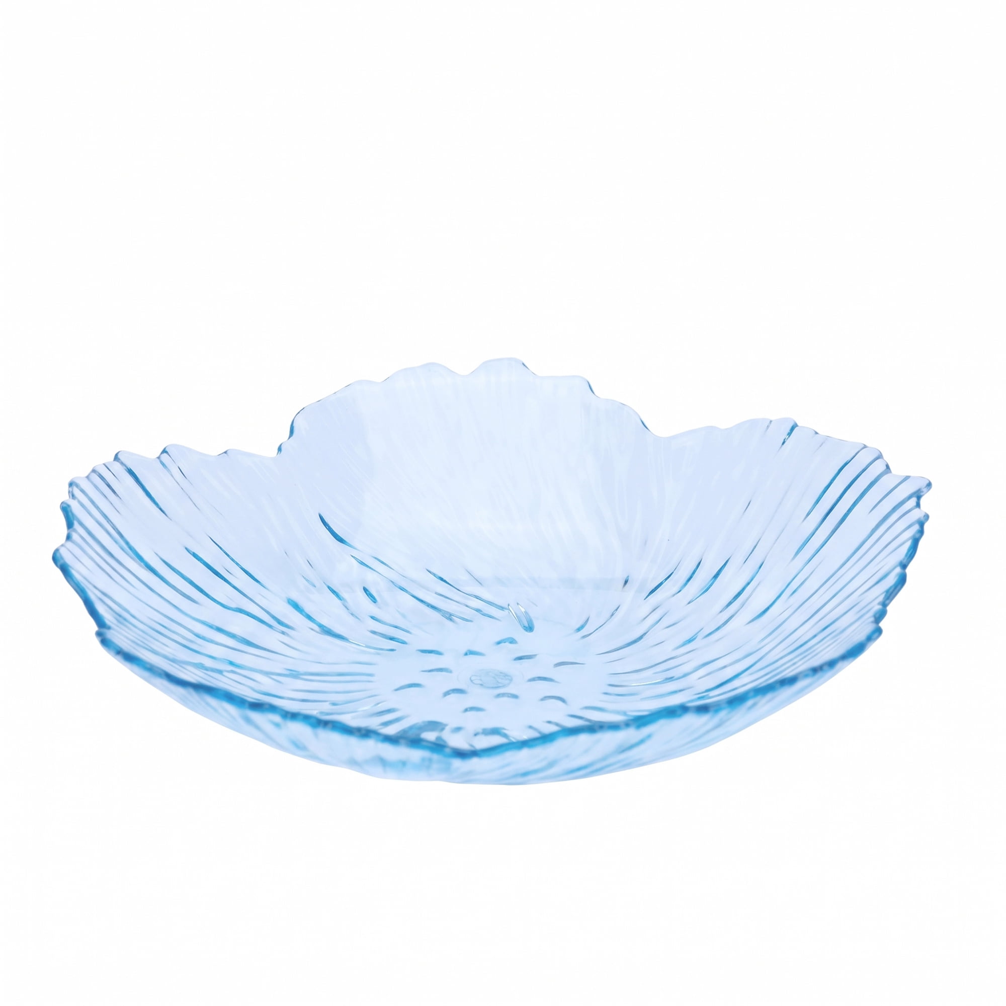 Unique Bargains Flower Petal Shaped Trinket Scalloped Tray Blue 6.3"L x 6.3"W x 1.6"H