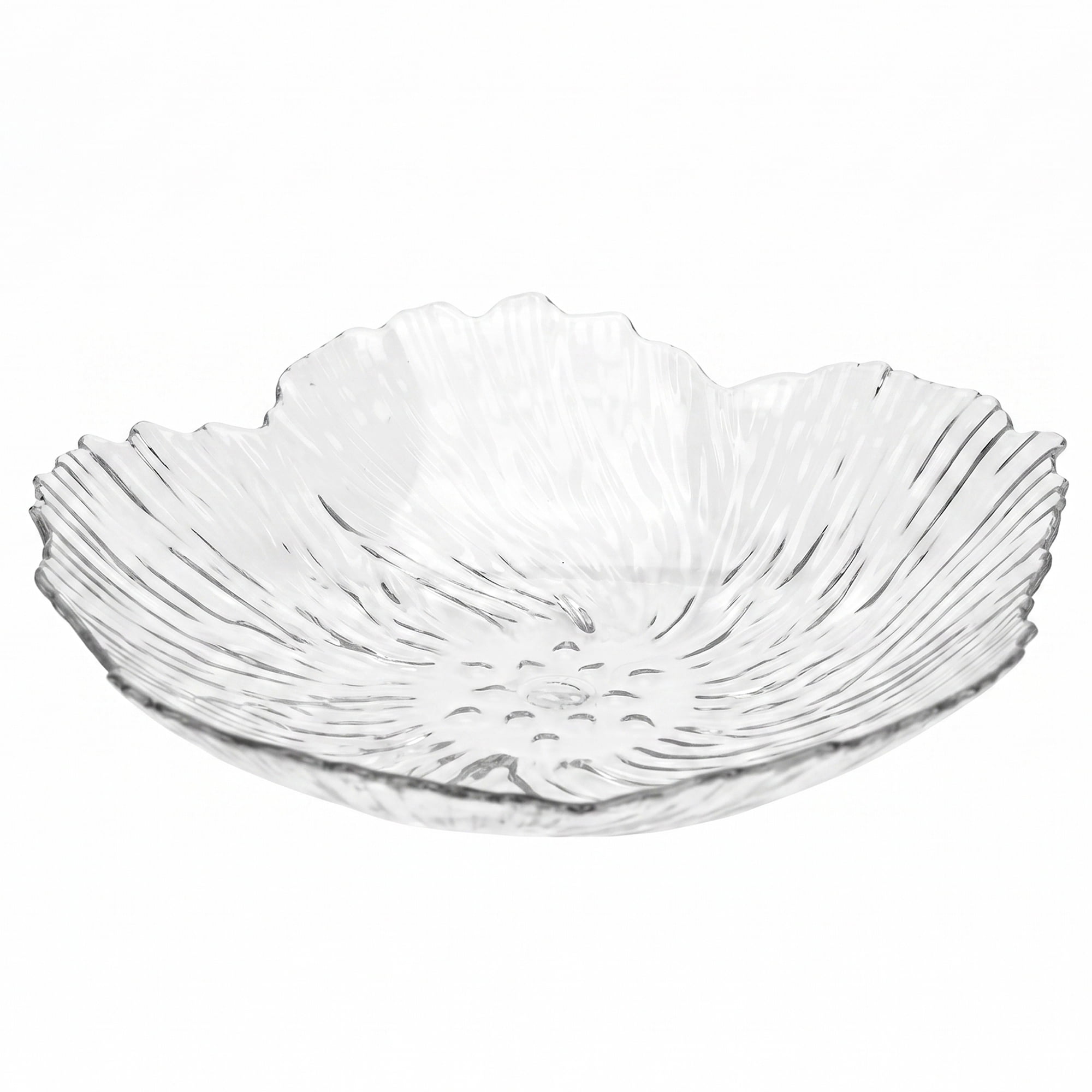 Unique Bargains Flower Petal Shaped Trinket Scalloped Tray White 6.3"L x 6.3"W x 1.6"H