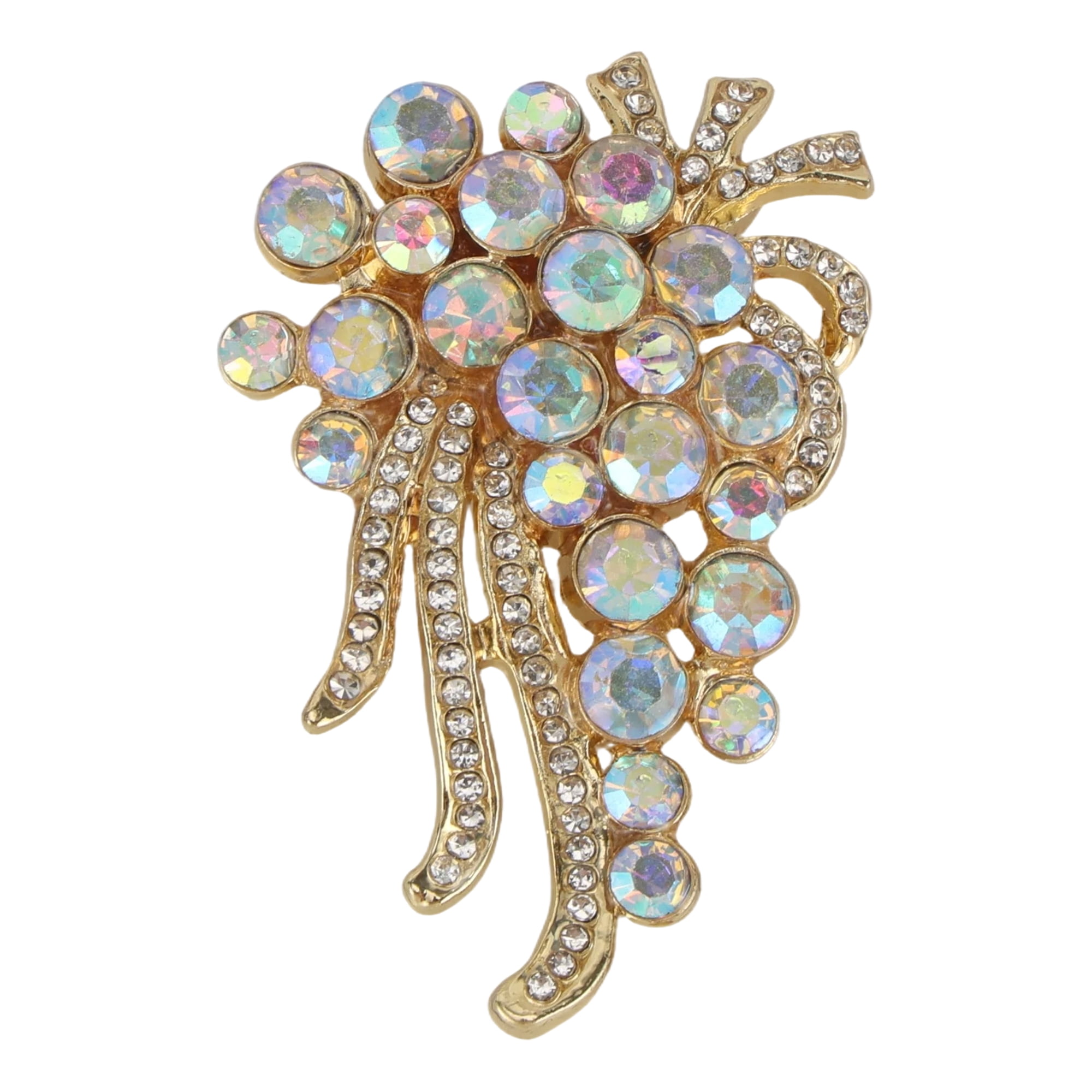 Unique Bargains Flower Rhinestone Brooch for Coats, Jackets, Dresses, and More Colorful